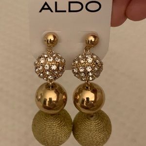Gold Ball Drop Earrings